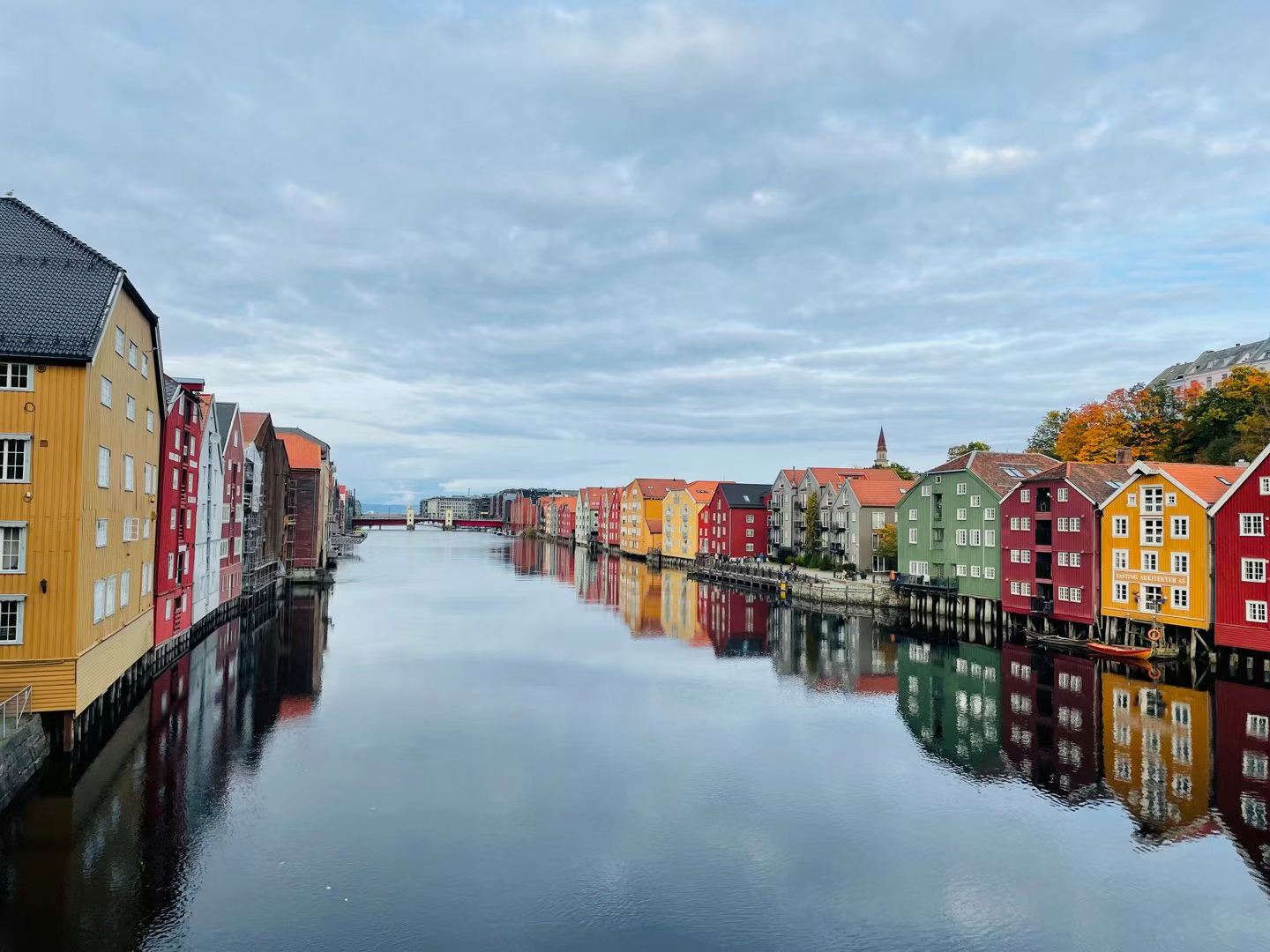 Riverside buildings in Trondheim, Norway