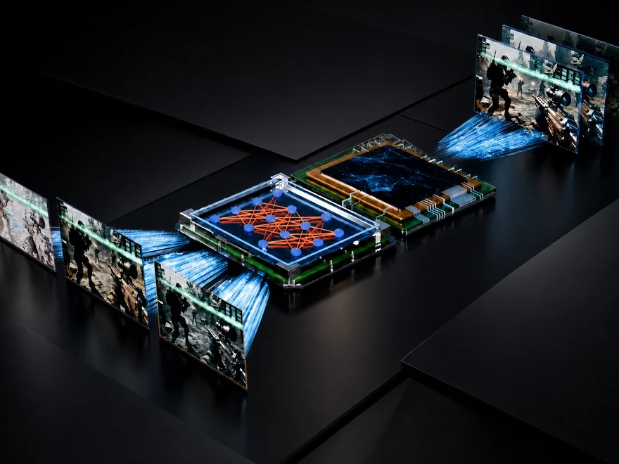 Two real-time reconstruction modules connected to source and generated gameplay frames